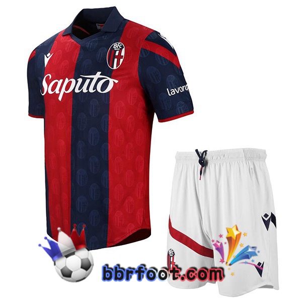 Maillot Foot Bologne Enfant Domicile Bleu Rouge 2023/2024