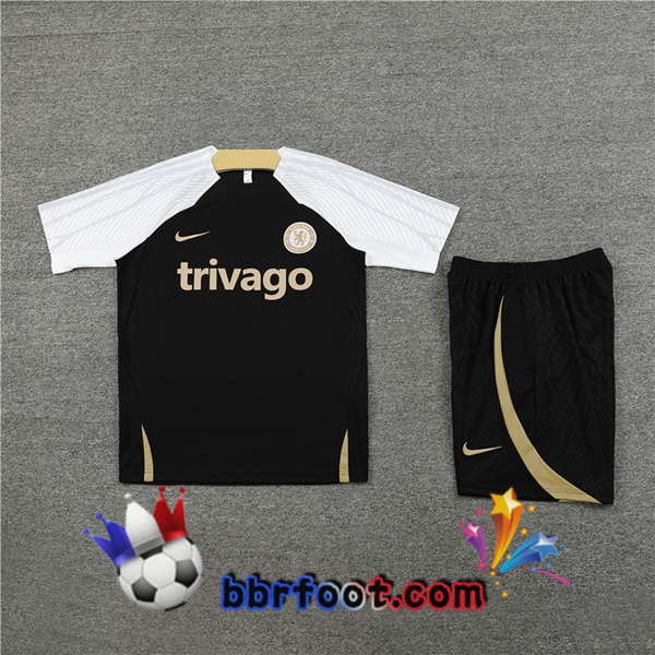 Ensemble Training T-Shirts FC Chelsea + Shorts Noir 2023/2024