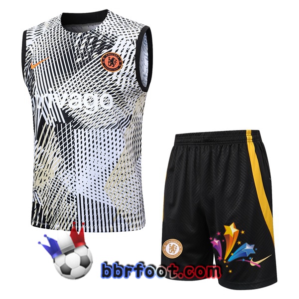 Gilet Foot FC Chelsea + Shorts Noir Blanc 2023/2024