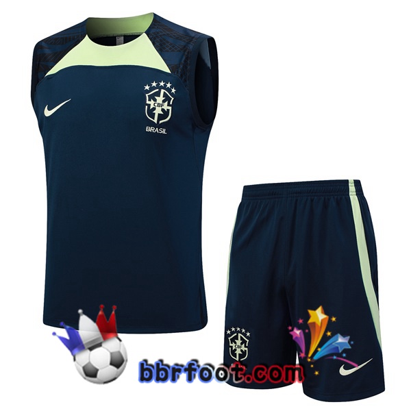Gilet Foot Bresil + Shorts Bleu Royal 2023/2024