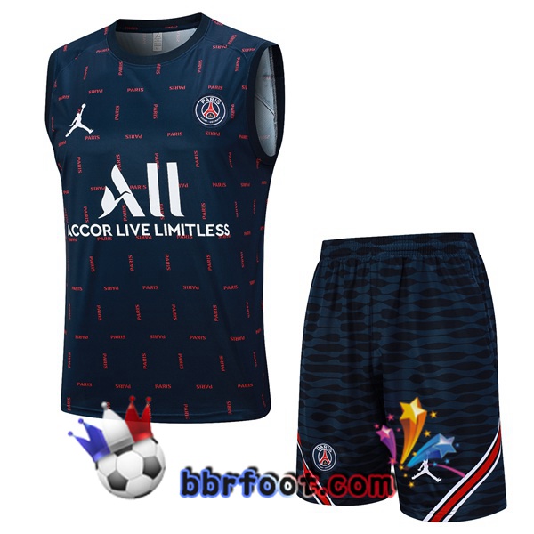 Gilet Foot Paris PSG + Shorts Bleu Royal 2023/2024
