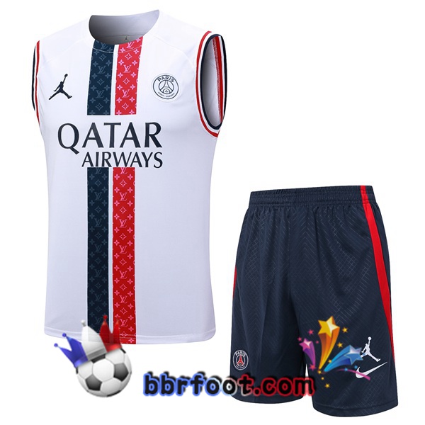 Gilet Foot Paris PSG + Shorts Blanc 2023/2024
