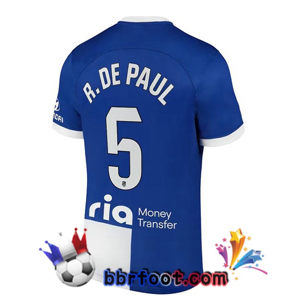 Maillot Foot Atletico Madrid (R. De Paul 5) Exterieur Bleu 2023/2024