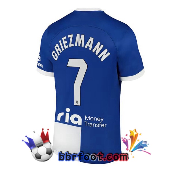 Maillot Foot Atletico Madrid (Griezmann 7) Exterieur Bleu 2023/2024