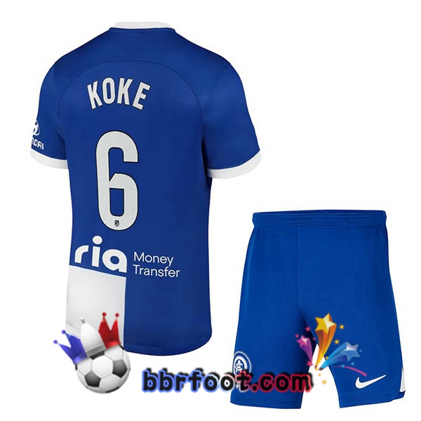 Maillot Foot Atletico Madrid (Koke 6) Enfant Exterieur Bleu 2023/2024