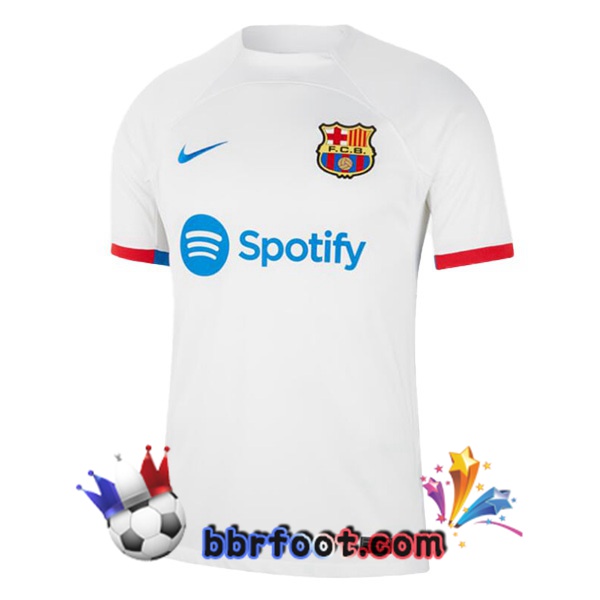 Maillot Foot FC Barcelone Exterieur Blanc 2023/2024