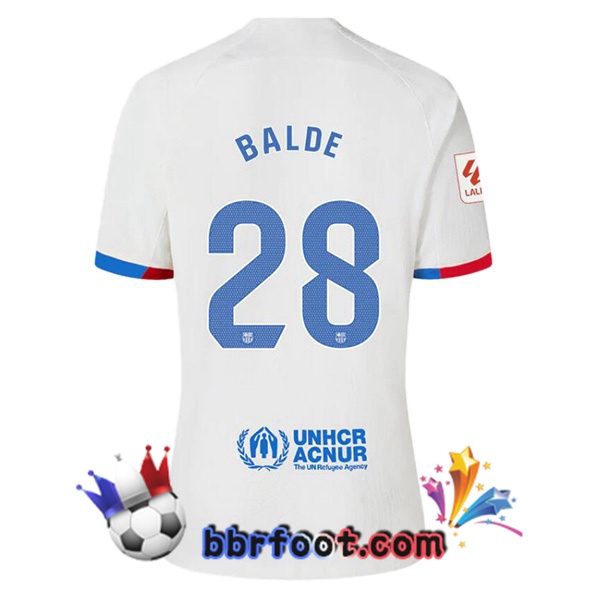 Maillot Foot FC Barcelone (BALDE 28) Exterieur Blanc 2023/2024