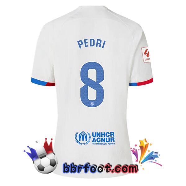 Maillot Foot FC Barcelone (PEDRI 8) Exterieur Blanc 2023/2024