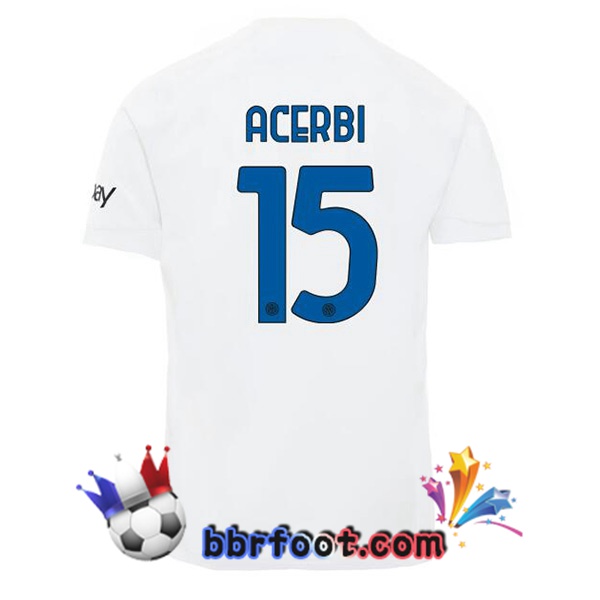 Maillot Foot Inter Milan (ACERBI 15) Exterieur Blanc 2023/2024