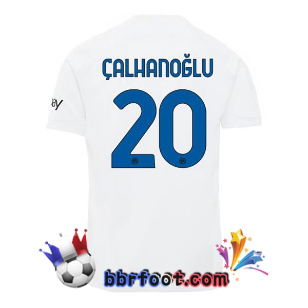 Maillot Foot Inter Milan (ÇALHANOĞLU 20) Exterieur Blanc 2023/2024