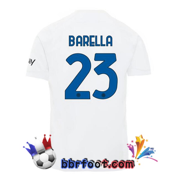 Maillot Foot Inter Milan (BARELLA 23) Exterieur Blanc 2023/2024