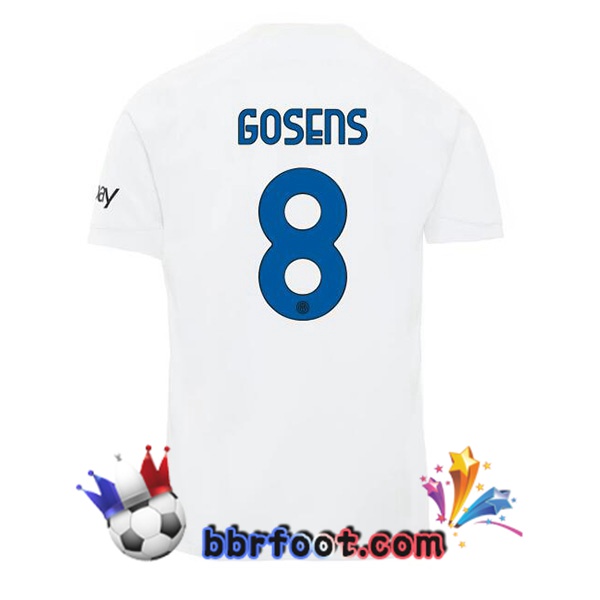 Maillot Foot Inter Milan (GOSENS 8) Exterieur Blanc 2023/2024