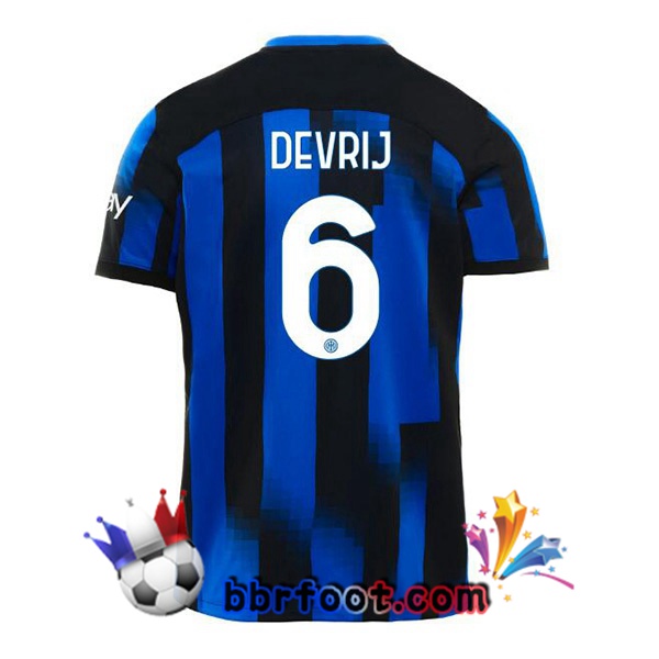 Maillot Foot Inter Milan (DE VRIJ 6) Domicile Bleu 2023/2024