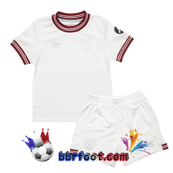 Maillot Foot West Ham Enfant Exterieur Blanc 2023/2024