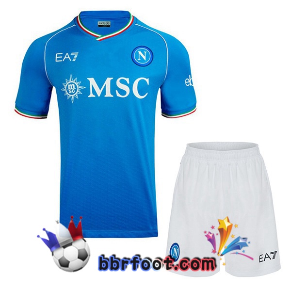 Maillot Foot SSC Naples Enfant Domicile Bleu 2023/2024