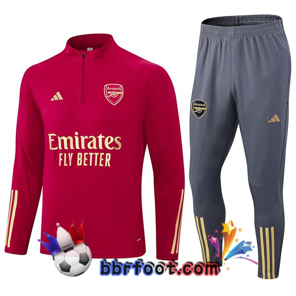 Survetement Foot Arsenal Rouge 2023/2024