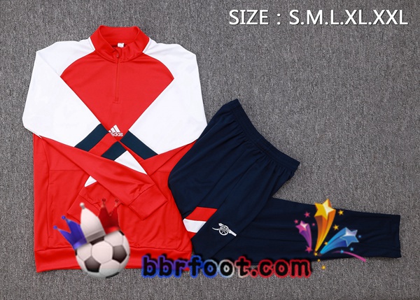Survetement Foot Arsenal Rouge Blanc 2023/2024