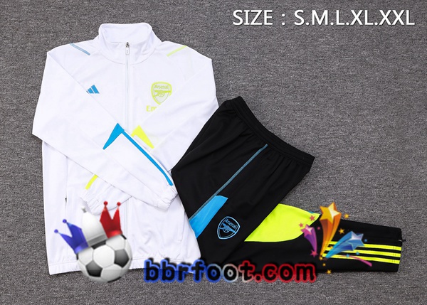 Veste Survetement Foot Arsenal Blanc 2023/2024
