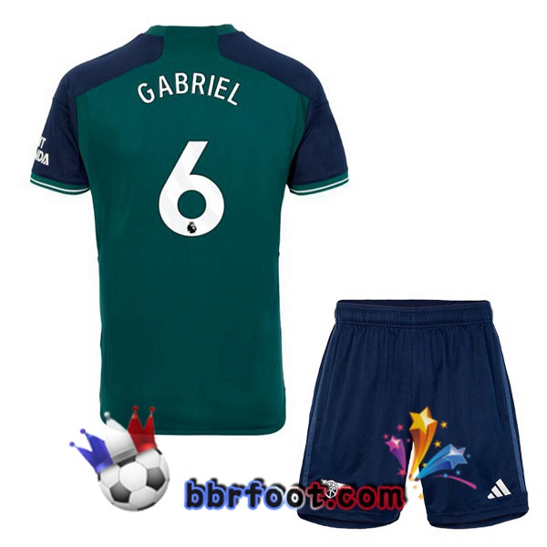 Maillot Foot Arsenal (GABRIEL 6) Enfant Third Vert 2023/2024