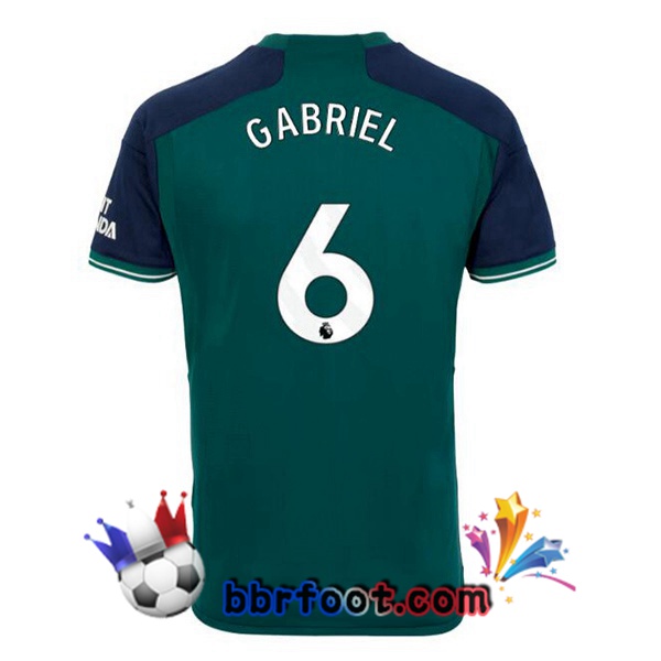 Maillot Foot Arsenal (GABRIEL 6) Third Vert 2023/2024