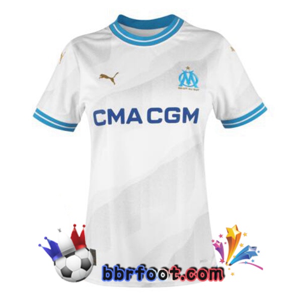 Maillot Foot Marseille OM Femme Domicile Blanc 2023/2024