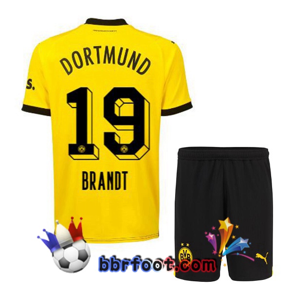 Maillot Foot Dortmund BVB (Brandt 19) Enfant Domicile Jaune Noir 2023/2024