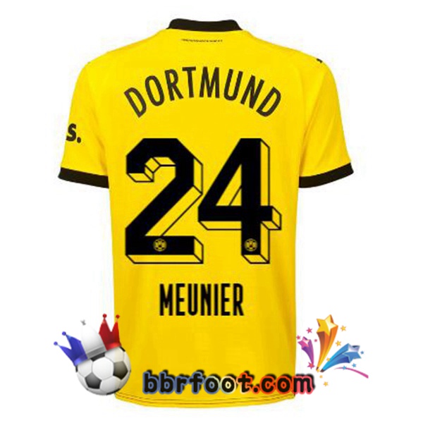 Maillot Foot Dortmund BVB (Meunier 24) Domicile Jaune Noir 2023/2024