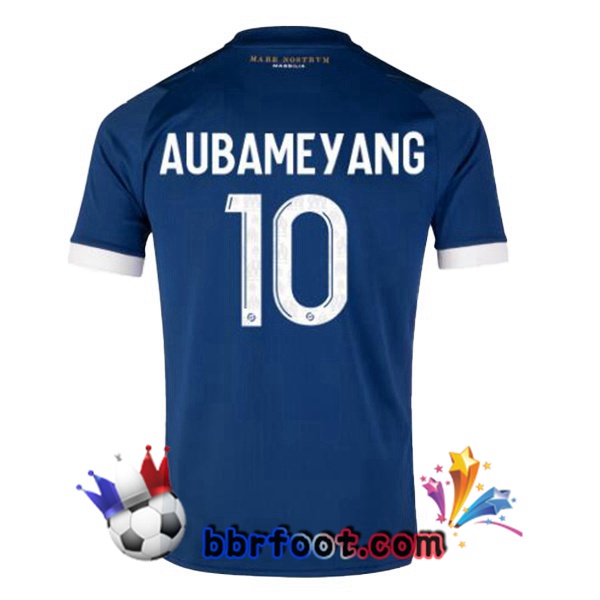 Maillot Foot Marseille OM (AUBAMEYANG 10) Exterieur Bleu 2023/2024