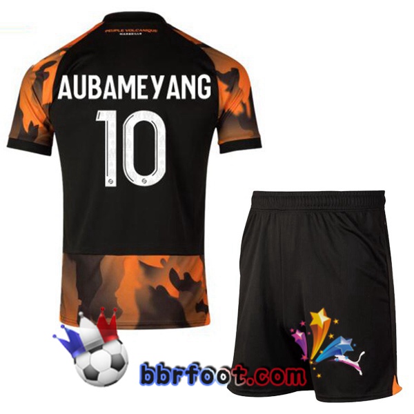 Maillot Foot Marseille OM (AUBAMEYANG 10) Enfant Third Noir Jaune 2023/2024 Maillot Foot Marseille OM (AUBAMEYANG 10) Enfant Third Noir Jaune 2023/2024