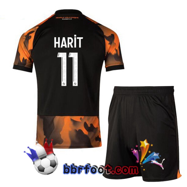 Maillot Foot Marseille OM (HARIT 11) Enfant Third Noir Jaune 2023/2024