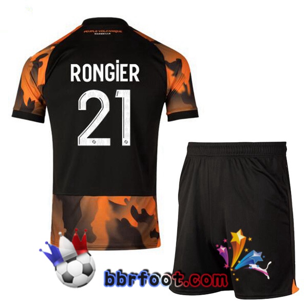 Maillot Foot Marseille OM (RONGIER 21) Enfant Third Noir Jaune 2023/2024 Maillot Foot Marseille OM (RONGIER 21) Enfant Third Noir Jaune 2023/2024