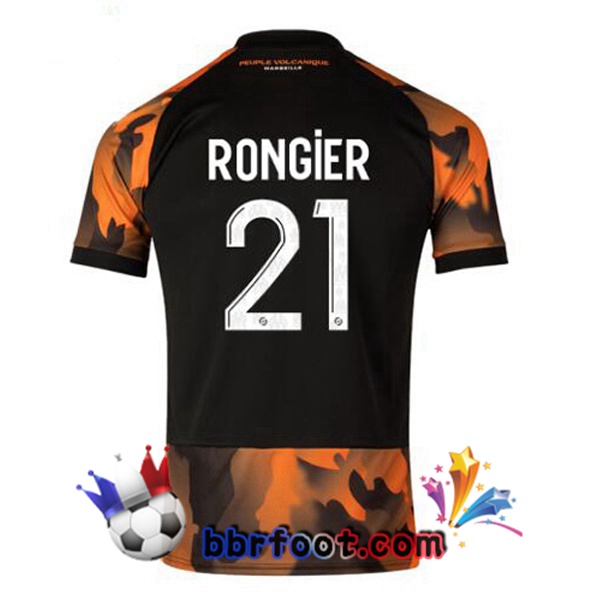 Maillot Foot Marseille OM (RONGIER 21) Third Noir Jaune 2023/2024