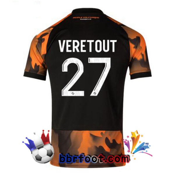 Maillot Foot Marseille OM (VERETOUT 27) Third Noir Jaune 2023/2024