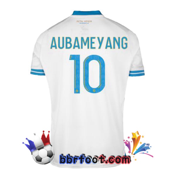 Maillot Foot Marseille OM (AUBAMEYANG 10) Domicile Blanc 2023/2024