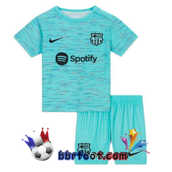 Maillot Foot FC Barcelone Enfant Third Vert 2023/2024 Maillot Foot FC Barcelone Enfant Third Vert 2023/2024