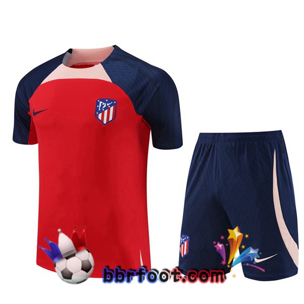 Ensemble Training T-Shirts Atletico Madrid + Shorts Rouge 2023/2024