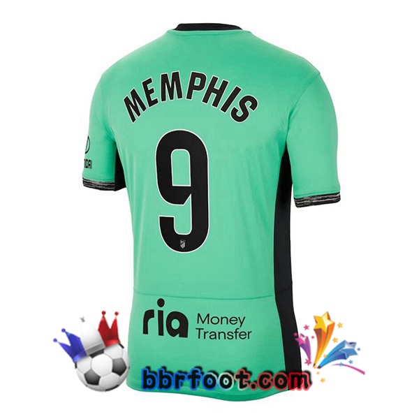 Maillot Foot Atletico Madrid (Memphis 9) Third Vert 2023/2024