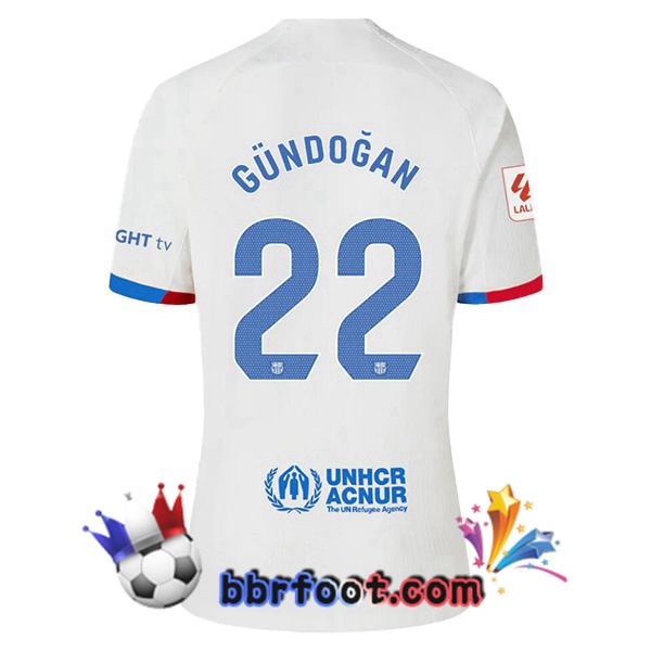 Maillot Foot FC Barcelone (GÜNDOĞAN 22) Exterieur Blanc 2023/2024
