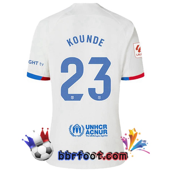 Maillot Foot FC Barcelone (KOUNDE 23) Exterieur Blanc 2023/2024