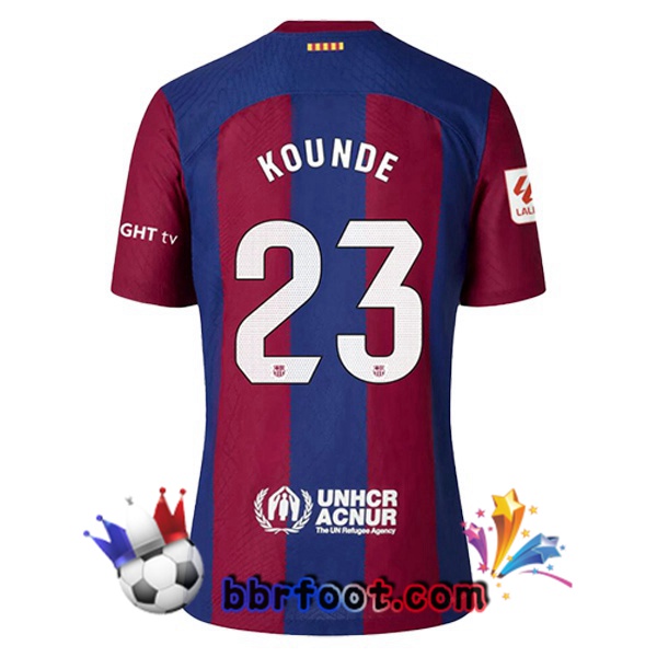 Maillot Foot FC Barcelone (KOUNDE 23) Domicile Bleu Rouge 2023/2024