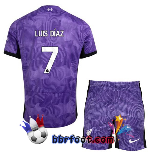 Maillot Foot FC Liverpool (LUIS DÍAZ 7) Enfant Third Pourpre 2023/2024