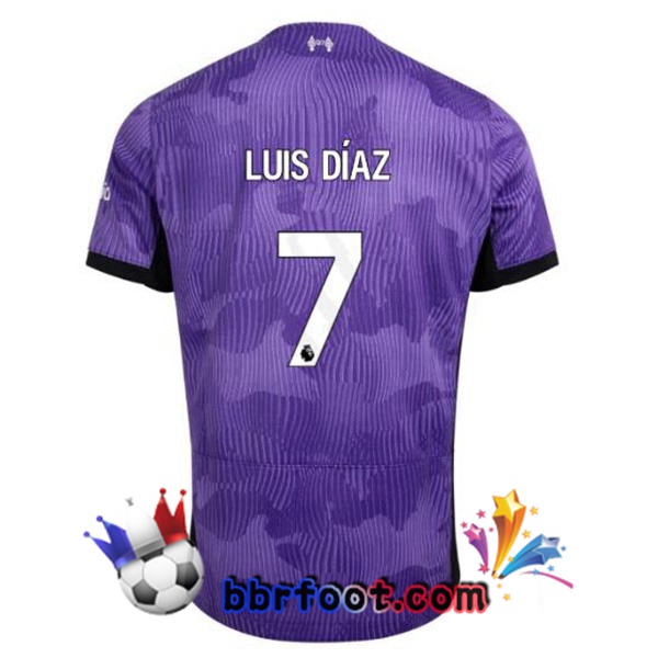 Maillot Foot FC Liverpool (LUIS DÍAZ 7) Third Pourpre 2023/2024