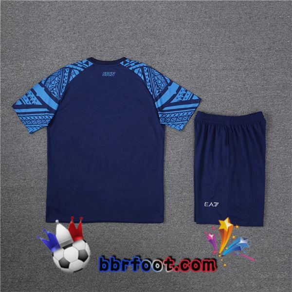 Ensemble Training T-Shirts SSC Naples + Shorts Bleu Royal 2023/2024