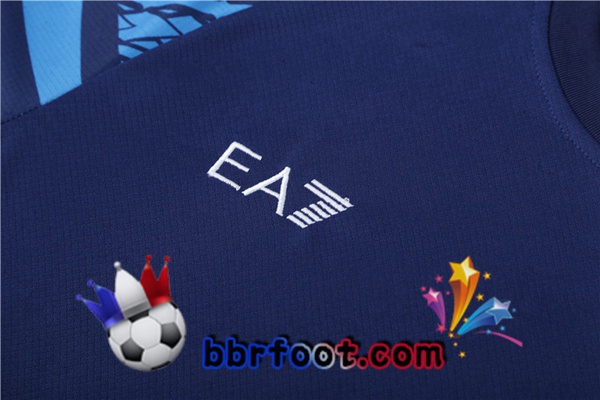 Ensemble Training T-Shirts SSC Naples + Shorts Bleu Royal 2023/2024