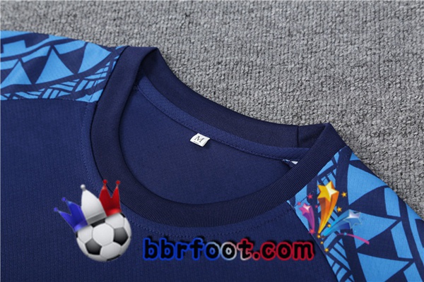 Ensemble Training T-Shirts SSC Naples + Shorts Bleu Royal 2023/2024