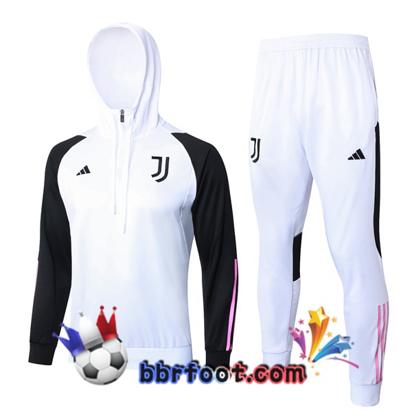 Survetement de Foot - Sweat A Capuche Juventus Blanc 2024/2025