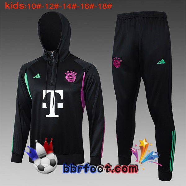 Survetement de Foot - Coupe Vent Bayern Munich Enfant Noir 2024/2025