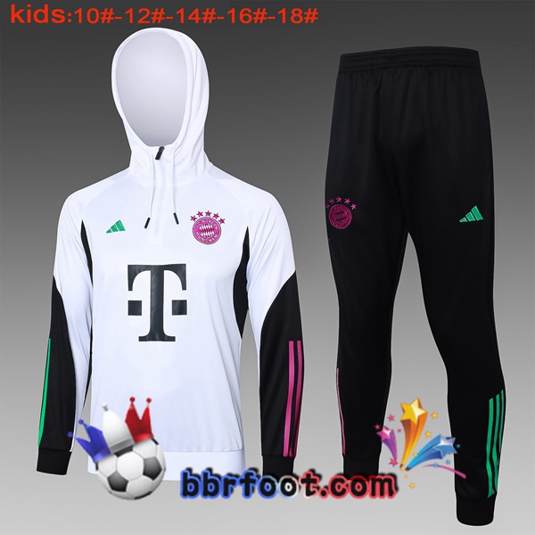 Survetement de Foot - Coupe Vent Bayern Munich Enfant Blanc 2024/2025
