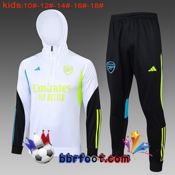 Survetement de Foot - Coupe Vent Arsenal Enfant Blanc 2024/2025
