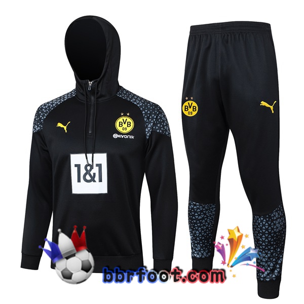Survetement de Foot - Sweat A Capuche Dortmund BVB Noir 2024/2025